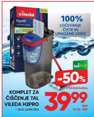 Komplet za čiščenje tal Vileda H₂PRO