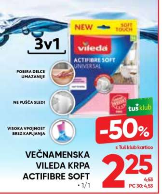 Večnamenska Vileda Krpa Actifibre Soft