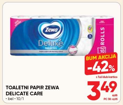 TOALETNI PAPIR ZEWA DELICATE CARE
