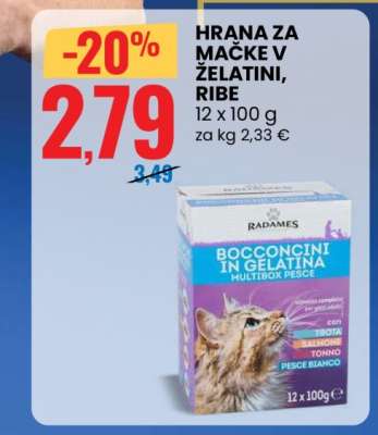 HRANA ZA MAČKE V ŽELATINI, RIBE
