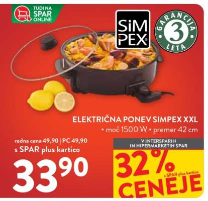 Električna ponev Simpex XXL