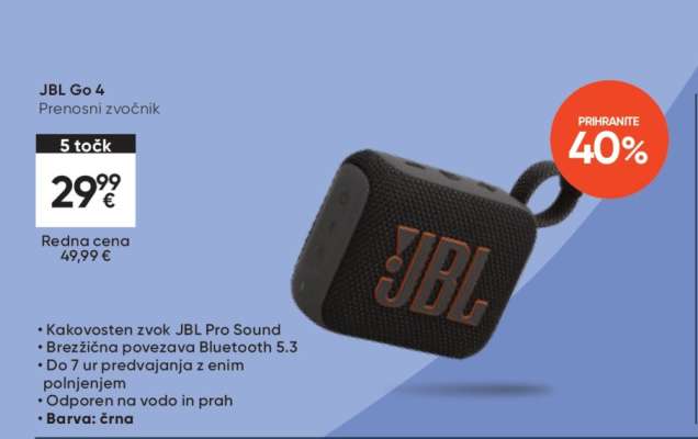 JBL Go 4 Prenosni zvočnik