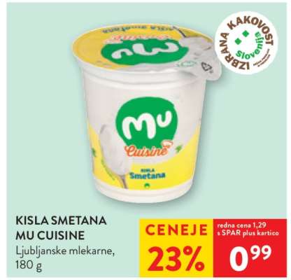 Kisla smetana MU Cuisine