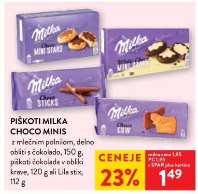 PIŠKOTI MILKA CHOCO MINIS