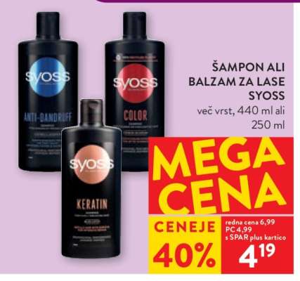 Šampon ali balzam za lase Syoss