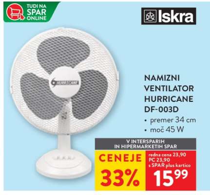Namizni ventilator Hurricane DF-003D