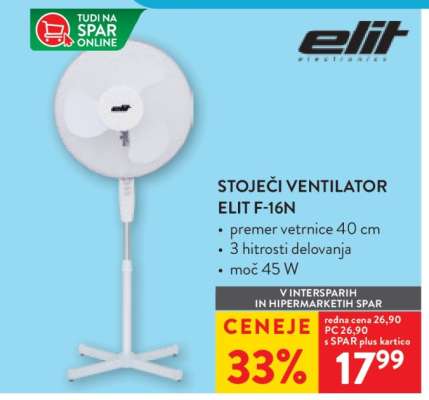 STOJEČI VENTILATOR ELIT F-16N
