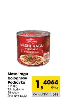 Mesni ragu Bolognese Podravka