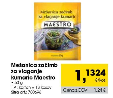 Mešanica začimb za vlaganje kumaric Maestro