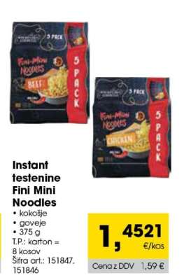 Instant Testenine Fini Mini Noodles