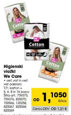 Higienski vložki We Care