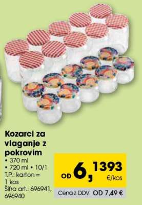 Kozarci za vlaganje z pokrovim