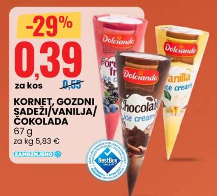 Kornet, Gozdni Sadeži/Vanilja/Čokolada