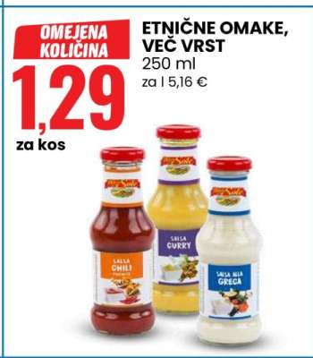 Etnične omake, več vrst
