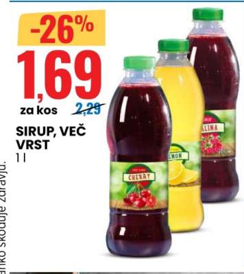 SIRUP, VEČ VRST