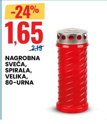 Nagrobna sveča, spirala, velika, 80-urna