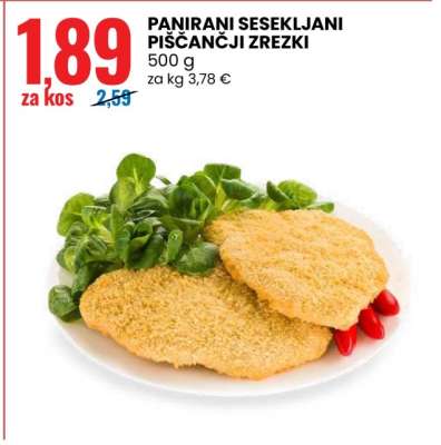 Panirani sesekljani piščančji zrezki