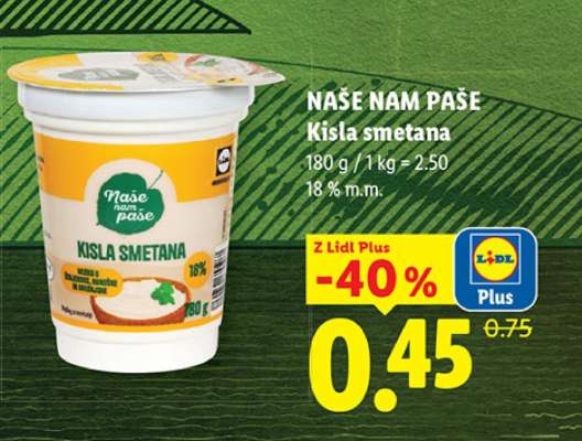 NAŠE NAM PAŠE Kisla smetana