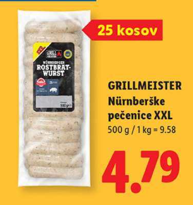 GRILLMEISTER Nürnberške pečenice XXL