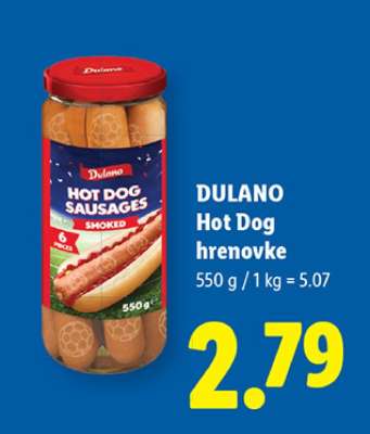 DULANO Hot Dog hrenovke