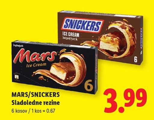 MARS/SNICKERS Sladoledne rezine