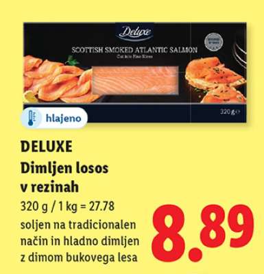 DELUXE Dimljen losos v rezinah