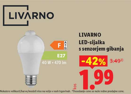 LIVARNO LED-sijalka s senzorjem gibanja