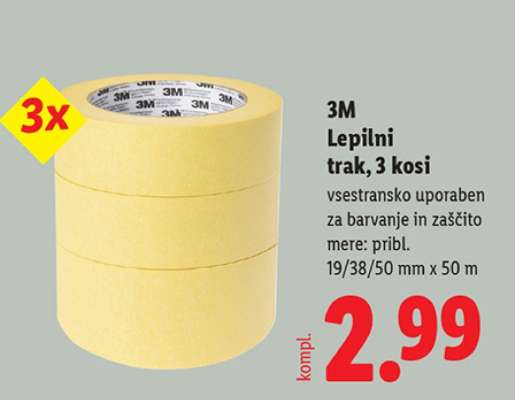 3M Lepilni trak, 3 kosi