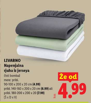 LIVARNO Napenjalna rjuha iz jerseya