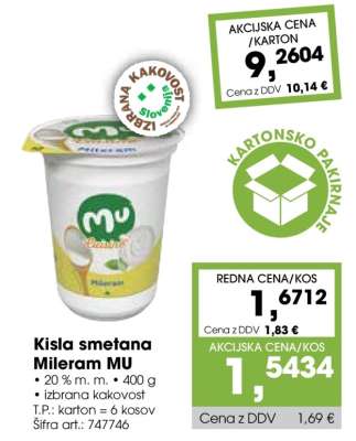 Kisla smetana Mileram MU