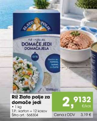 Riž Zlato polje za domače jedi