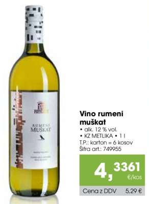 VINO RUMENI MUŠKAT