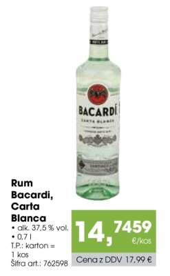 Rum Bacardi Carta blanca