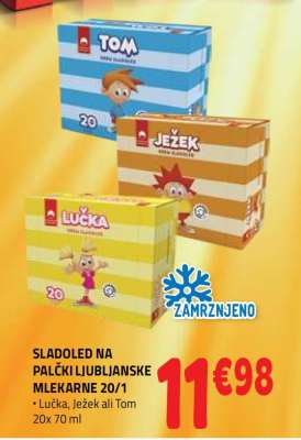 SLADOLED NA PALČKI LJUBLJANSKE MLEKARNE 20/1