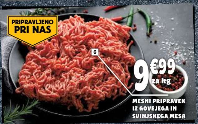 Mesni pripravek iz govejega in svinjskega mesa