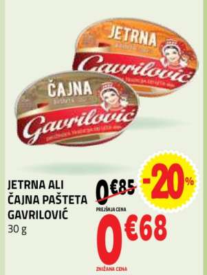 JETRNA ALI ČAJNA PAŠTETA GAVRILOVIĆ
