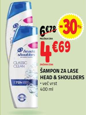 ŠAMPON ZA LASE HEAD & SHOULDERS