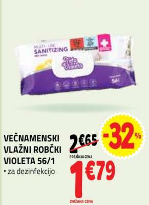 Večnamenski vlažni robčki Violeta 56/1