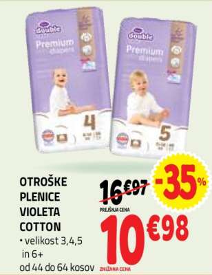 OTROŠKE PLENICE VIOLETA COTTON