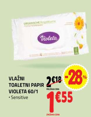 VLAŽNI TOALETNI PAPIR VIOLETA 60/1
