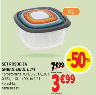 SET POSOD ZA SHRANJEVANJE 7/1