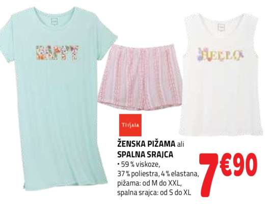 ŽENSKA PIŽAMA ali SPALNA SRAJCA