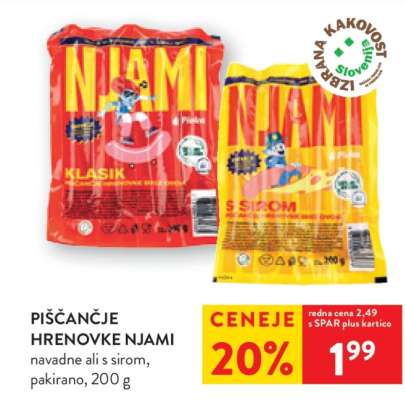 PIŠČANČJE HRENOVKE NJAMI