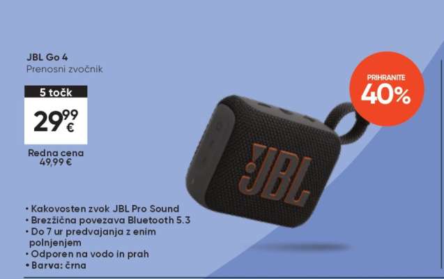 JBL Go 4 Prenosni zvočnik