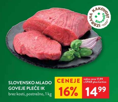 Slovensko mlado goveje pleče IK