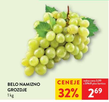 Belo namizno grozdje