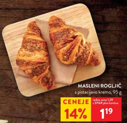 Masleni rogljič s pistacijevo kremo, 95 g