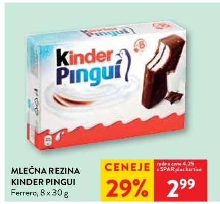 Mlečna rezina Kinder Pingui