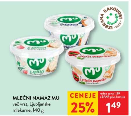 Mlečni namaz MU