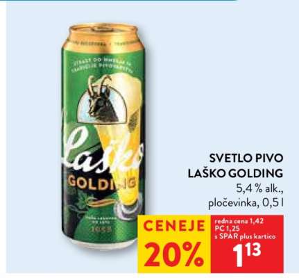 SVETLO PIVO LAŠKO GOLDING